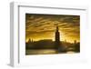 Sunset behind Stadshuset Bell Tower in Stockholm-Jon Hicks-Framed Photographic Print