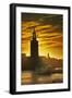 Sunset behind Stadshuset Bell Tower in Stockholm-Jon Hicks-Framed Photographic Print