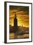 Sunset behind Stadshuset Bell Tower in Stockholm-Jon Hicks-Framed Photographic Print