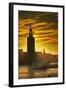 Sunset behind Stadshuset Bell Tower in Stockholm-Jon Hicks-Framed Photographic Print