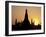 Sunset Behind Temple of Dawn on Chao Phraya River, Thailand-Merrill Images-Framed Photographic Print