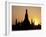 Sunset Behind Temple of Dawn on Chao Phraya River, Thailand-Merrill Images-Framed Photographic Print