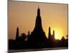 Sunset Behind Temple of Dawn on Chao Phraya River, Thailand-Merrill Images-Mounted Photographic Print