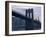 Sunset Behind the Brooklyn Bridge and Manhattan on a Humid Summer Evening-John Nordell-Framed Photographic Print