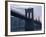 Sunset Behind the Brooklyn Bridge and Manhattan on a Humid Summer Evening-John Nordell-Framed Photographic Print