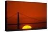 Sunset Behind the Golden Gate Bridge-Paul Souders-Stretched Canvas