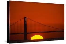 Sunset Behind the Golden Gate Bridge-Paul Souders-Stretched Canvas