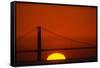 Sunset Behind the Golden Gate Bridge-Paul Souders-Framed Stretched Canvas