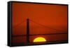 Sunset Behind the Golden Gate Bridge-Paul Souders-Framed Stretched Canvas