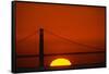 Sunset Behind the Golden Gate Bridge-Paul Souders-Framed Stretched Canvas