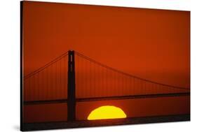 Sunset Behind the Golden Gate Bridge-Paul Souders-Stretched Canvas