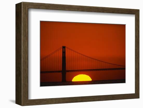 Sunset Behind the Golden Gate Bridge-Paul Souders-Framed Photographic Print