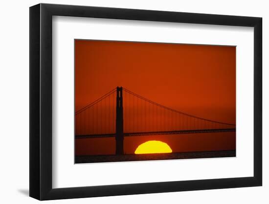 Sunset Behind the Golden Gate Bridge-Paul Souders-Framed Photographic Print