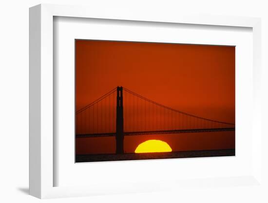 Sunset Behind the Golden Gate Bridge-Paul Souders-Framed Photographic Print