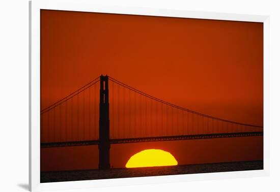 Sunset Behind the Golden Gate Bridge-Paul Souders-Framed Photographic Print