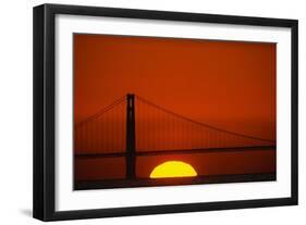 Sunset Behind the Golden Gate Bridge-Paul Souders-Framed Photographic Print