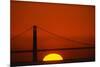 Sunset Behind the Golden Gate Bridge-Paul Souders-Mounted Photographic Print