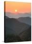 Sunset Beyond Mountains-null-Stretched Canvas