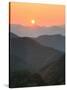 Sunset Beyond Mountains-null-Stretched Canvas