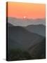 Sunset Beyond Mountains-null-Stretched Canvas