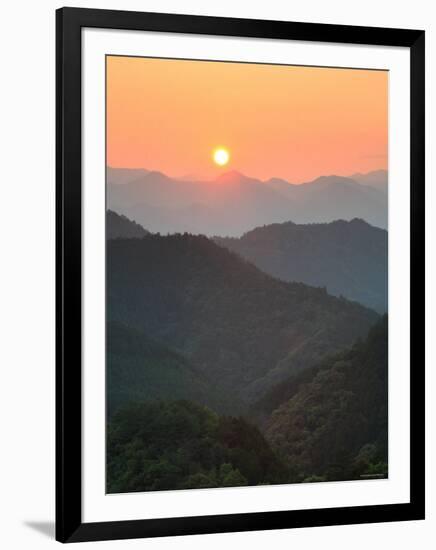 Sunset Beyond Mountains-null-Framed Photographic Print