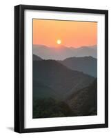 Sunset Beyond Mountains-null-Framed Photographic Print
