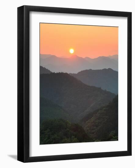 Sunset Beyond Mountains-null-Framed Photographic Print