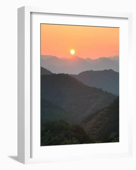 Sunset Beyond Mountains-null-Framed Photographic Print