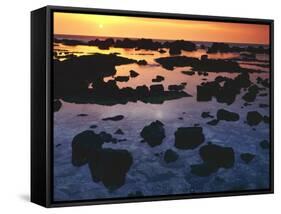 Sunset, Big Island of Hawaii, Kona Coast, Hawaii, USA-Charles Gurche-Framed Stretched Canvas