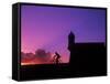 Sunset Bike Ride at El Morro Fort, Old San Juan, Puerto Rico-Bill Bachmann-Framed Stretched Canvas