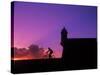 Sunset Bike Ride at El Morro Fort, Old San Juan, Puerto Rico-Bill Bachmann-Stretched Canvas