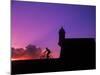 Sunset Bike Ride at El Morro Fort, Old San Juan, Puerto Rico-Bill Bachmann-Mounted Photographic Print