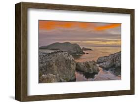 Sunset, Bird Island, Point Lobos State Reserve, California, USA-Michel Hersen-Framed Photographic Print