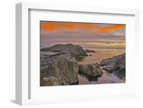 Sunset, Bird Island, Point Lobos State Reserve, California, USA-Michel Hersen-Framed Photographic Print