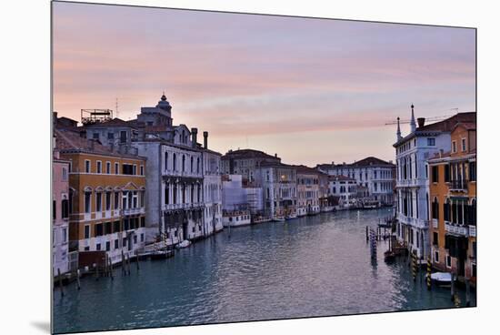 Sunset Boats on Grand Canal, Venice, Italy-Darrell Gulin-Mounted Premium Photographic Print