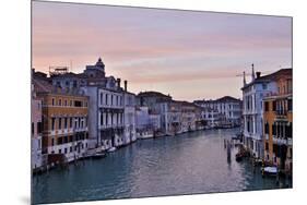 Sunset Boats on Grand Canal, Venice, Italy-Darrell Gulin-Mounted Premium Photographic Print