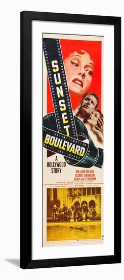 Sunset Boulevard, Gloria Swanson, William Holden, Nancy Olson, 1950-null-Framed Art Print