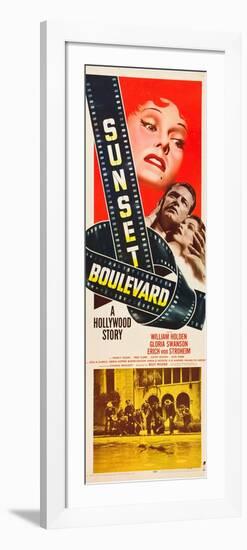 Sunset Boulevard, Gloria Swanson, William Holden, Nancy Olson, 1950-null-Framed Premium Giclee Print