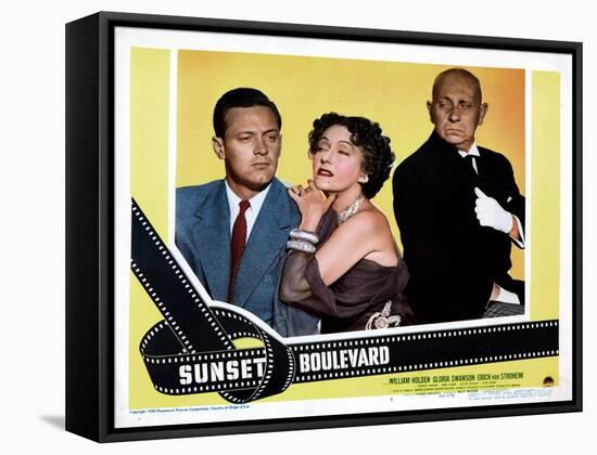 Sunset Boulevard, William Holden, Gloria Swanson, Erich Von Stroheim, 1950-null-Framed Stretched Canvas