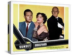 Sunset Boulevard, William Holden, Gloria Swanson, Erich Von Stroheim, 1950-null-Stretched Canvas