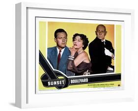 Sunset Boulevard, William Holden, Gloria Swanson, Erich Von Stroheim, 1950-null-Framed Photo
