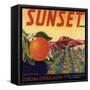 Sunset Brand - Corona, California - Citrus Crate Label-Lantern Press-Framed Stretched Canvas