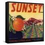 Sunset Brand - Corona, California - Citrus Crate Label-Lantern Press-Framed Stretched Canvas