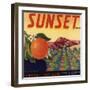 Sunset Brand - Corona, California - Citrus Crate Label-Lantern Press-Framed Art Print