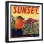 Sunset Brand - Corona, California - Citrus Crate Label-Lantern Press-Framed Art Print