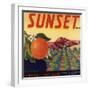 Sunset Brand - Corona, California - Citrus Crate Label-Lantern Press-Framed Art Print