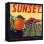 Sunset Brand - Corona, California - Citrus Crate Label-Lantern Press-Framed Stretched Canvas