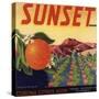 Sunset Brand - Corona, California - Citrus Crate Label-Lantern Press-Stretched Canvas