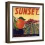 Sunset Brand - Corona, California - Citrus Crate Label-Lantern Press-Framed Art Print