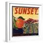 Sunset Brand - Corona, California - Citrus Crate Label-Lantern Press-Framed Art Print